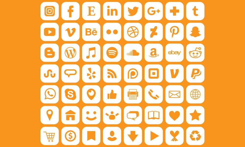 Orange Social Media Icons