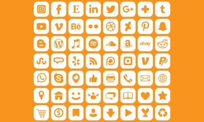 Orange Social Media Icons