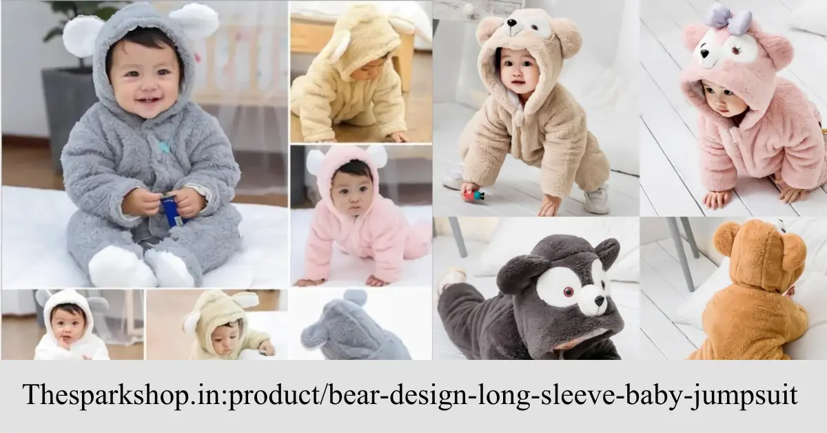 TheSparkshop.in Product Bear Design Long Sleeve Baby Jumpsuit: A Perfect Blend of Comfort and Style